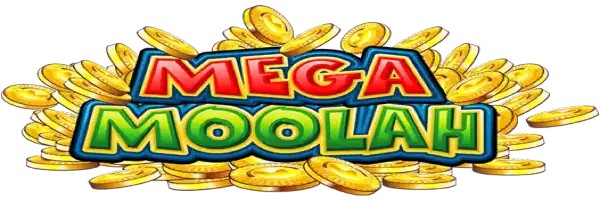 Mega Moolah slot logo by Games Global at Dragonia Casino